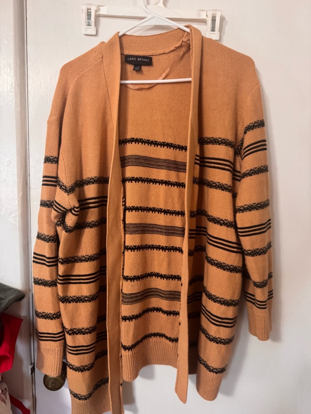 Lane Bryant Camel Knit Open-Front Cardigan
